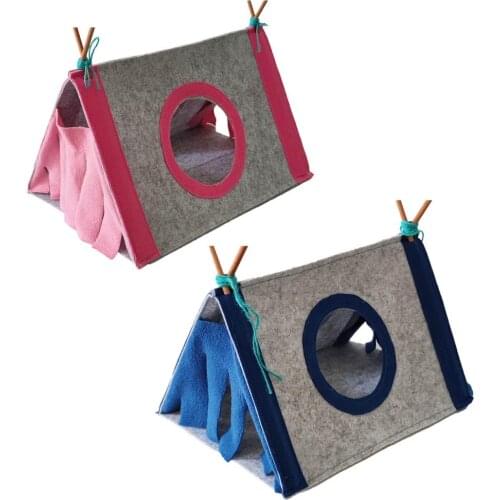 Hamster Hideout Tent Felt Triangular Corner Hideout House For Small Pet Rabbit Hideaway Shelter House For Hedgehog Guinea Pig