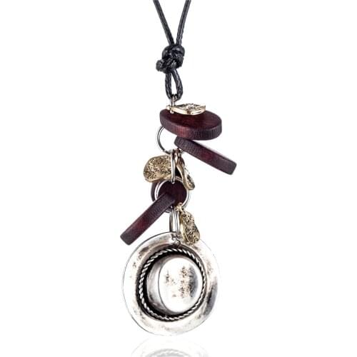 2021 Women Jewelry Long Necklaces Vintage Handmade Wood Beads Hat necklaces & pendants collares mujer choker kolye bijoux femme