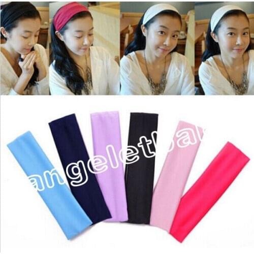 10PCS lady girl headwear Multicolor Good quality Popular candy color yoga elastic headband soft hair band hoop head wrap FD6525