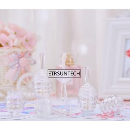 100pcs 9ml Transparent Honey Plastic Lip Gloss Tube Cosmetic Lipgloss Packaging Container with Stopper F3931