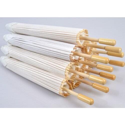100pcs Handmade Diameter 60cm Plain White Color Chinese Small Oilpaper Umbrella Parasols Wedding Decoration wen4687