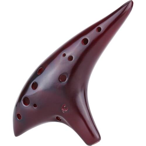 12 Holes Ceramic Ocarina Flute Alto C Smoked Burn Submarine Style Musical Instrument with Music Score for Music Lover Beginner