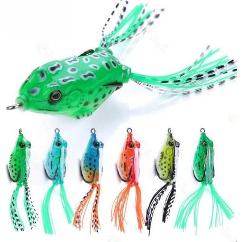 55mm 12.5g Frog Lure Soft Fishing Lure Jigging Bait Crank Topwater Catfish Silicone Artificial Wobblers Frog For Fishing Gear