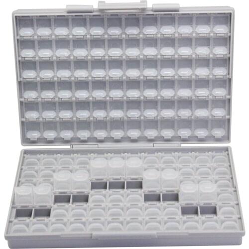 AideTek 8pcs SMT SMD resistor capacitor storage box Organizer 1206 0603 0805 0402 0201 tiny plastic part box lable 8BOXALL