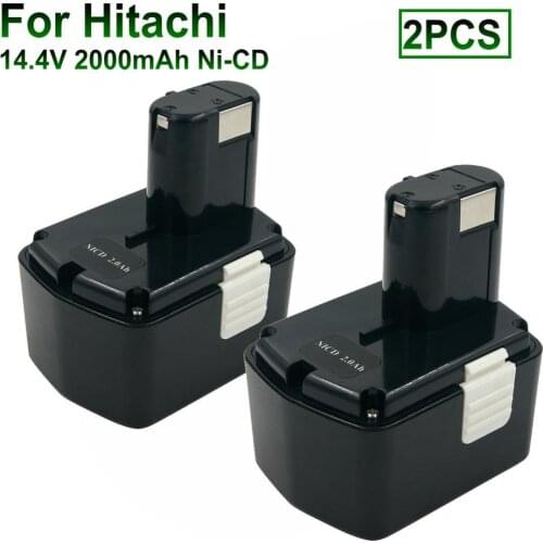 2PCS DS14DVF3 14.4V 2.0A Ni-CD Cordless Power Tool Rechargeable Battery for Hitachi 14.4V Battery EB1412S EB1414S EB1414 EB1426H