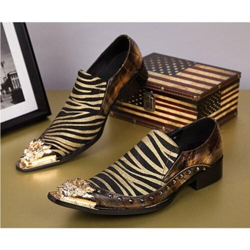 Batzuzhi Luxury Handmade Mans Dress Shoes Height Increased Pointed Metal Toe Rock Man Leather Dress Shoes Man, Big Size EU38-46