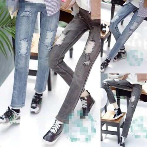 BJD Doll clothes suitable for 1-3 1-4 uncle wash holes in jeans doll accessories