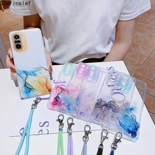 Necklace Lanyard Shoulder Strap Cord Phone Case For Xiaomi Mi 11 Ultra Redmi Note 10S 10 9 Pro 9S K40 POCO F3 M3 X3 NFC Cover