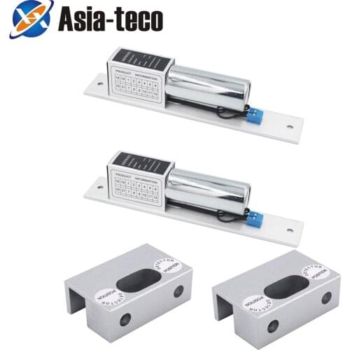 DC 12V Stainless Steel Electric Bolt Lock Solenoid Electric Door Lock and Aluminium Alloy Clamp Bracket