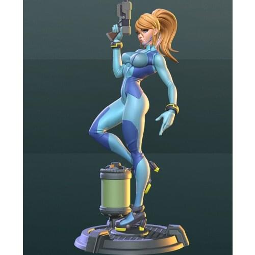 1/24 75mm 1/18 100mm Resin Model Kits Cartoon Girl Warrior Figure Unpainted No Color RW-206
