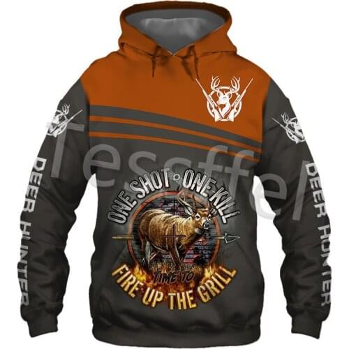 Tessffel 3D Printed Camo Hunting Deer Hunter Hoodies Sweatshirt Men Women Fashion Hooded Long Sleeve Streetwear Costume Style-8