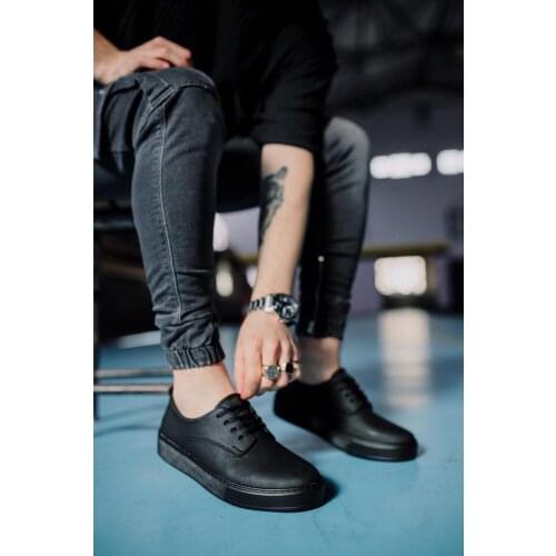 KNACK Black Daily Shoes Van for Men 077 Artificial Leather Rubber Lace-up Fall & Spring Comfortable Outdoor Casual Footwear Sneaker Gel Venus Fast and Free Shipping High Quality Fabric New Season Fashion Trendy 2021