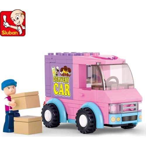 Sluban Building Block Girl Dream Friends Delivery Van 102pcs Educational Bricks Toy-Boy No retail box