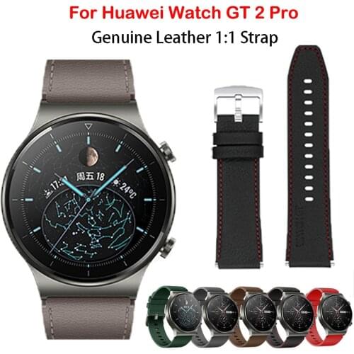 Leather Watchband For Huawei Watch GT2 46mm/gt 2 Pro/Honor Magic2 46mm Strap Bands 22mm Bracelet Wristband For Amazfit GTR 47MM