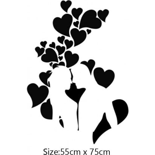 KUCADA creative lover heart wall sticker for home decoration removable pvc wallpaper living room decal diy WP3915