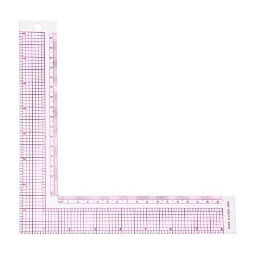 Plastic L-Square Shape Ruler, Sewing Measuring 90 Degree Curve Sewing Measure Professional Tailor Craft Tool (5808)