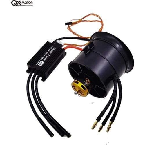 QX-Motor 70mm EDF and 100A esc12-Blade Multi-Blade Fan Brushless Motor 2200KV 6S For RC Airplane Model Drone Accessories