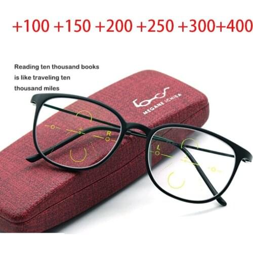 Multifocal Progressive Optical Reading Glasses Men Women Presbyopia Ultralight Eyewear Anti Blue Ray TR90 Frame +1.0 +1.5 +2.0