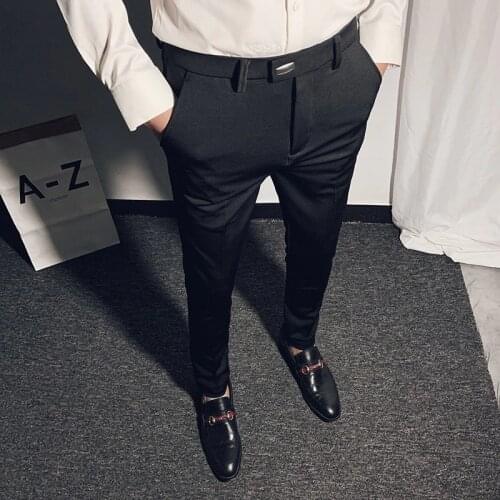 Mens Business Suit Pants Casual Pants Mens Fashion High Quality Slim Formal Pants Spring and Summer Formal Work Pants 28-36
