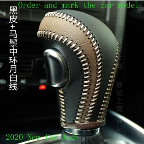 2020 New for Audi A4L Q5 A5 A6L 2009\2012 Gear Head Covers Interior Styling Leather Hand-stitched Shift Knob Accessories
