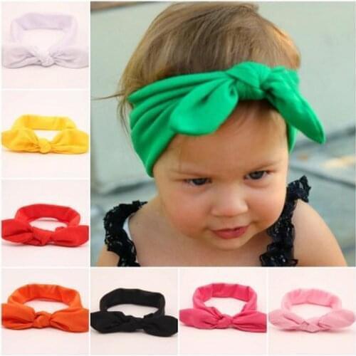 1000pcs Girls Headband Rabbit Bow Ear Hairband Headwear Turban Knot Head Wraps