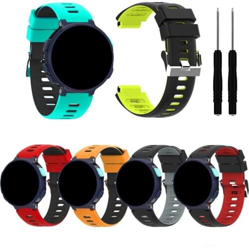 Silicone Double Color Watch Band Strap Bracelet for Garmin Forerunner 235 235lite 220 230 620 630 735xt Smart Watch Accessories
