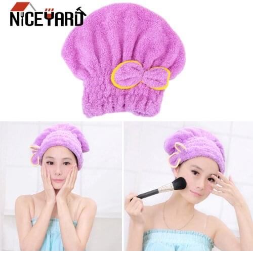 NICEYARD 5 Colors Quickly Dry Hair Hat Bathroom Hats Microfiber Bath Accessories Wrapped Towels