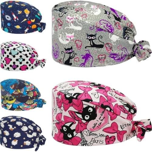 Surgicals Cap and Scrub Hat Nursing Hats for Nurse Clinic Beauty Salon Lab Worker Pure Cotton Adjustable Unisex