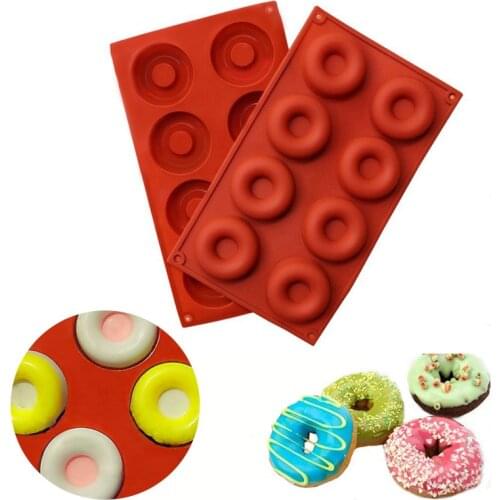 Donut Silicone Donut 8 HolesCupcake Baking Mold Cake Pans Biscuit Cookie Doughnut DIY Molds Doughnut Mould Chocolate Molds