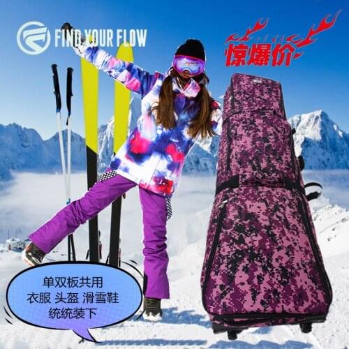 2021 new deisgn Snowboard Skis Bag With Silent Wheels | Ski Roller backpack