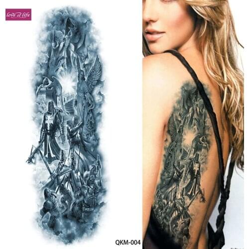 1pcs Big Large Ares God of war Ancient Greek Mythology Temporary Tattoos Full Arm Leg Waist Art Tattoo Beauty Warrior Sticker