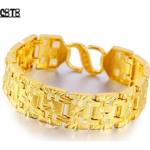 High Quality Gold Bracelet Fashion Luxury Bracelet Middle East Banquet Wedding Jewelry Mens Bracelet Wholesale