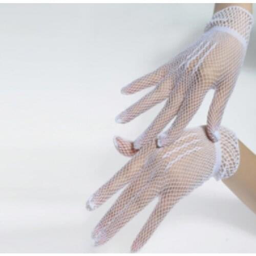 Women Gloves 2020 New Lace High Wrist Hollow Out Holes Sexy Punk Goth Lady Disco Dance Costume Full Finger Mesh Fishnet Gloves