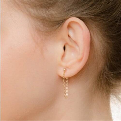925 Silver Tassel Earrings Gold Jewelry Handmade Vintage Jewelry Minimalist Chain Brincos Oorbellen Earrings For Women