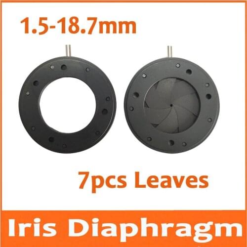 1.5-18.7MM Amplifying Diameter Zoom Optical Iris Diaphragm Aperture Condenser 7pcs Leaves for Digital Camera Microscope Adapter