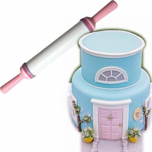 1PCS High Quality Pastic Non-stick Pattern Rolling Pin Embossing Roller Fondant Cake Dough Rolling Pin Cooking Tools H014