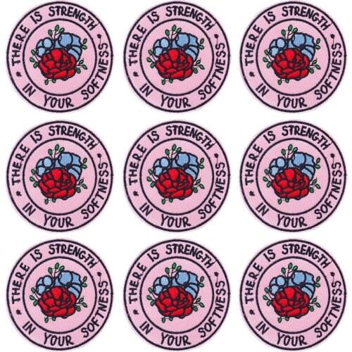 Pulaqi 10PCS Letters Patch Rose Wholesale Patches Iron On Patches For Clothing Cartoon Stripe Wholesale Dropship Custom Patch