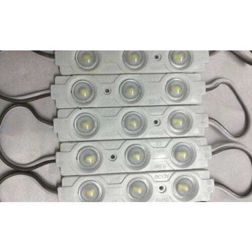 100PCS High brightness DC12V 5730 20pcs/lot 1.5W/pcs IP65 injection led Module with lens,Good heat dissipation
