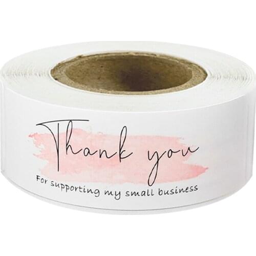 120 Pcs/Roll Pink "thank You for Your Order" Sticker for Supporting Your Business Package Decoration Labels Cute Stickers