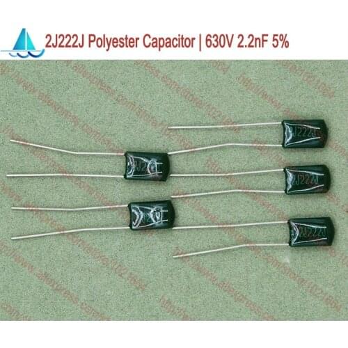 200pcs/lot) DIP 2J222J Polyester Film Capacitors 630V 2.2nF Through Hole TOL:5