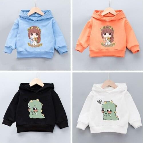 2021 Spring Autumn New Boys Girls Hooded Outwear Fashion Shirt Sweater Clothes Casaul Children Cute Cartoon For 2-7 Years Kids