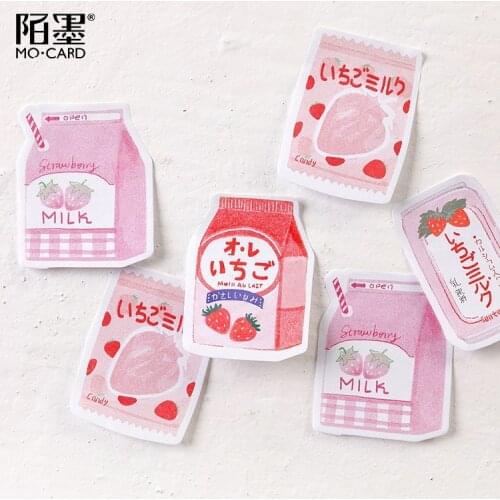 30 Page Sweet Strawberry Milk Candy Paper Memo Pads Sticky Notes School Office Stationery