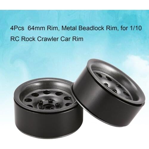 4Pcs 2.2 Inch Metal Beadlock Rim For Axial SCX10 1/10 RC Rock Crawler RC Car Model Spare Parts Accessories