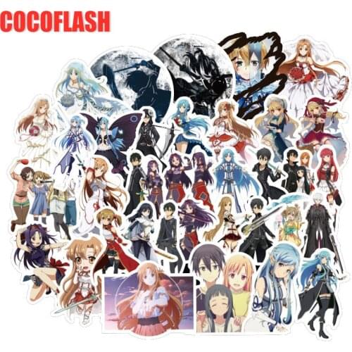 10/50Pcs/set Anime Stickers Sword Art Online Stickers For Guitar DIY TOY Motorcycle Car Skateboard Snowboard Laptop Luggage