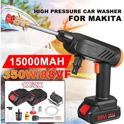 88VF 15000mAh Cordless Power Washing Machine Wireless Car Washer High-pressure Water Pump Spray For Makita Battery