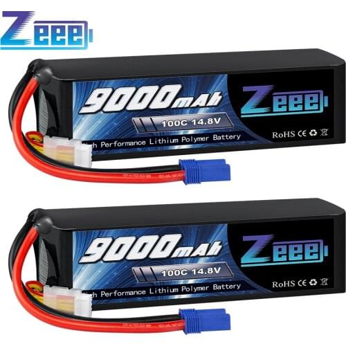 2units Zeee 14.8V Lipo Battery 4S 100C 9000mAh Battery EC5 Connector with Metal Plates for RC Car Truck Tank RC Models