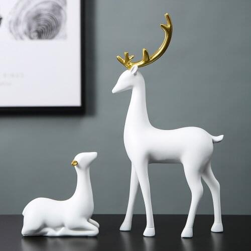 Home decoration modern resin statue deer ornaments home decoration accessories room decor Animal figurines for interior