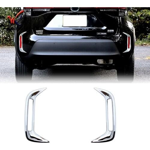 Car Styling Accessories For Toyota Yaris Cross 2020 2021 Rear Bumper Protector Frame Sticker Fog Lamp Cover ABS Chrome
