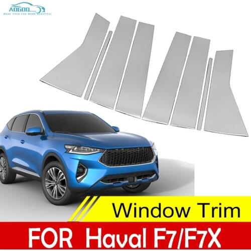 Stainless Steel Accessories Car Window Trim Cover Chromium Styling Plate Exterior Enclosure Decoration Parts For Haval F7 F7x