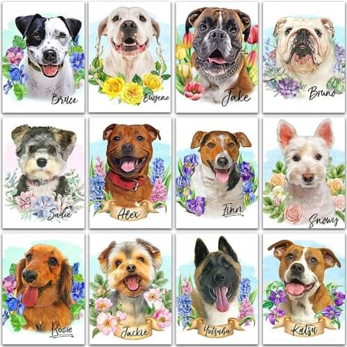 Diamond Painting Animals Teddy Dog Husky Shepherd Puppy Bulldog Bull Terrier embroidery mosaic Cross stitch Gift home decor art